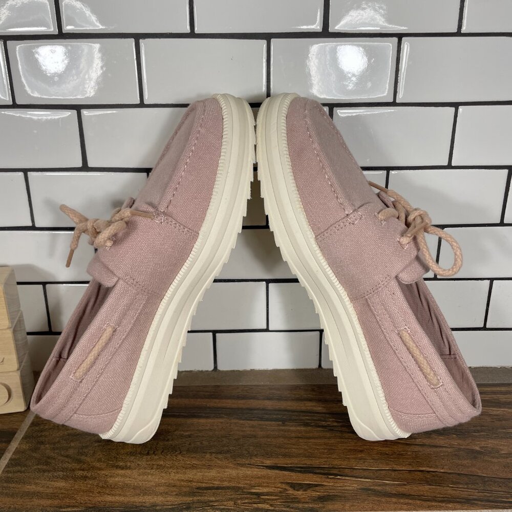 Sperry Cruise Plushstep Boat Shoes Womens Size 7.5 Light Pink 2 Eye Platform Moc - Picture 6 of 13